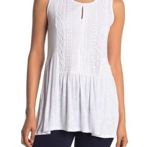 Catherine Malandrino Crochet Babydoll Tank Top XS